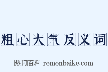 粗心大气反义词是什么意思的图片